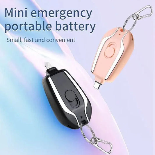 1500 mAh Mini Power Emergency Pod, Keychain Portable Charger for iPhone or Type-C, Key Chain Charger, Ultra-Compact External Fast Charging Power Bank (for iPhone, 2 Pieces)