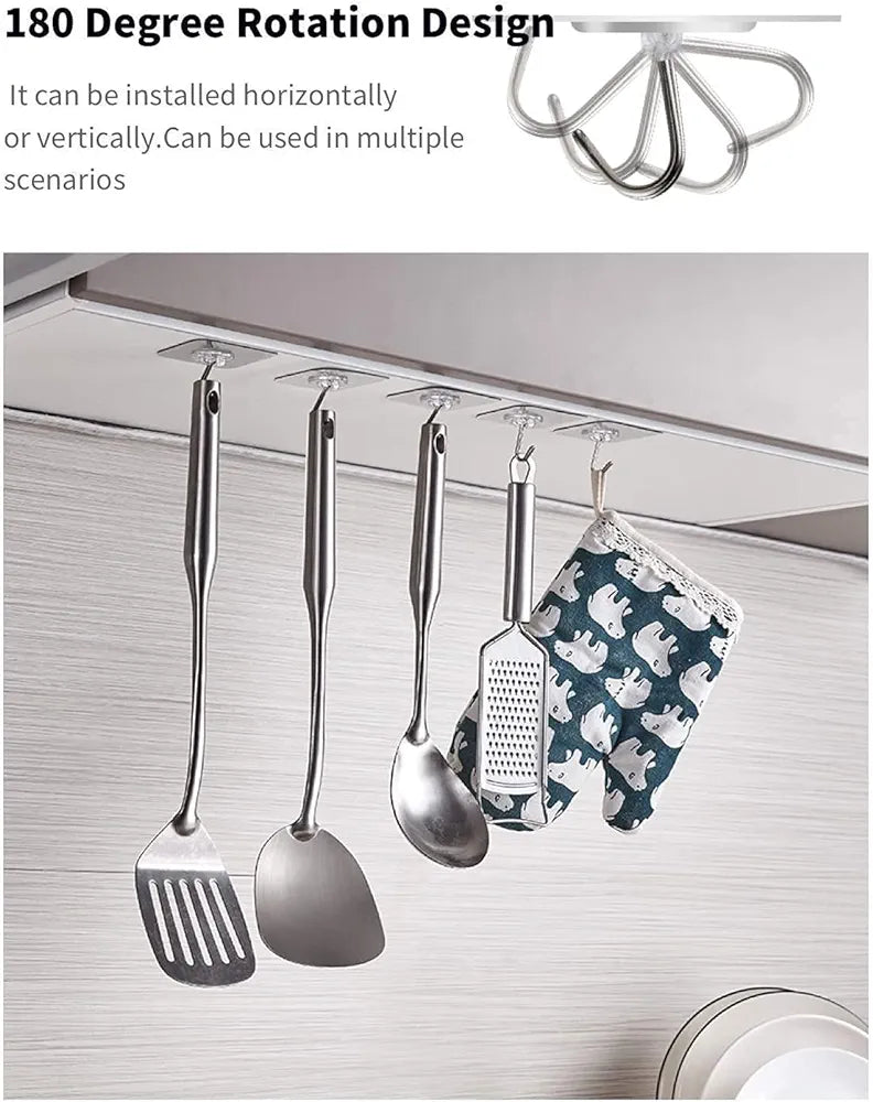 10Pcs Self Adhesive Wall Hooks| Heavy Duty Sticky Hooks for Hanging 10KG (Max)| Waterproof Transparent Adhesive Hooks for Wall|Wall Hangers for Hanging Kitchen Accessories
